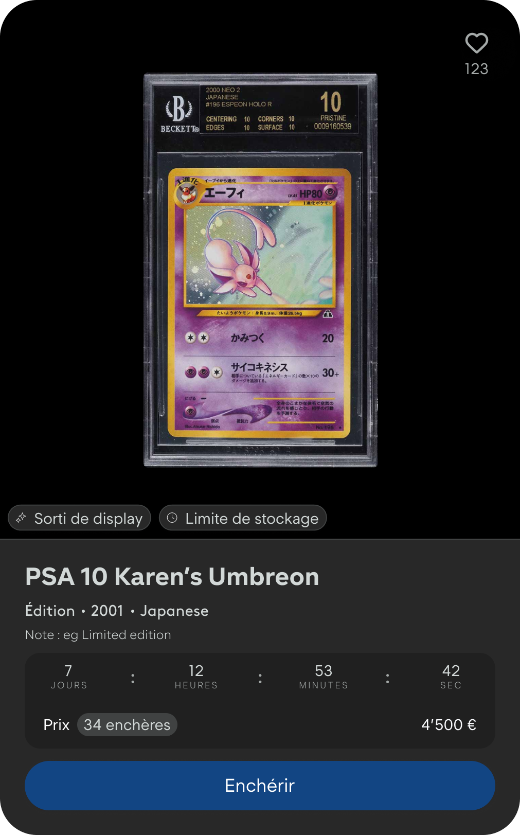 Maquette mobile Graded Card Center
