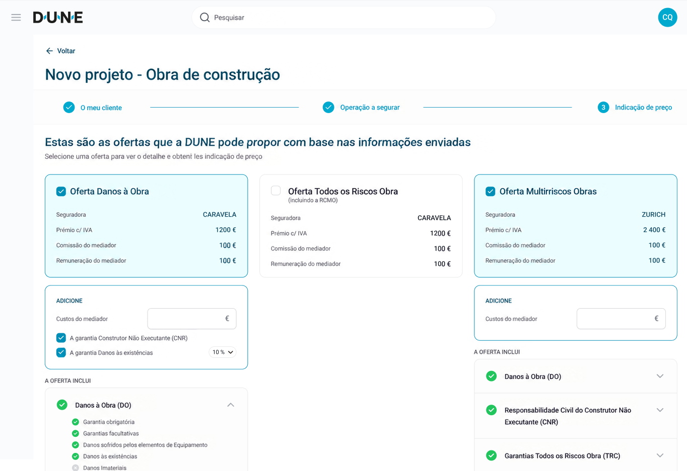 Maquette web Dune Assurances