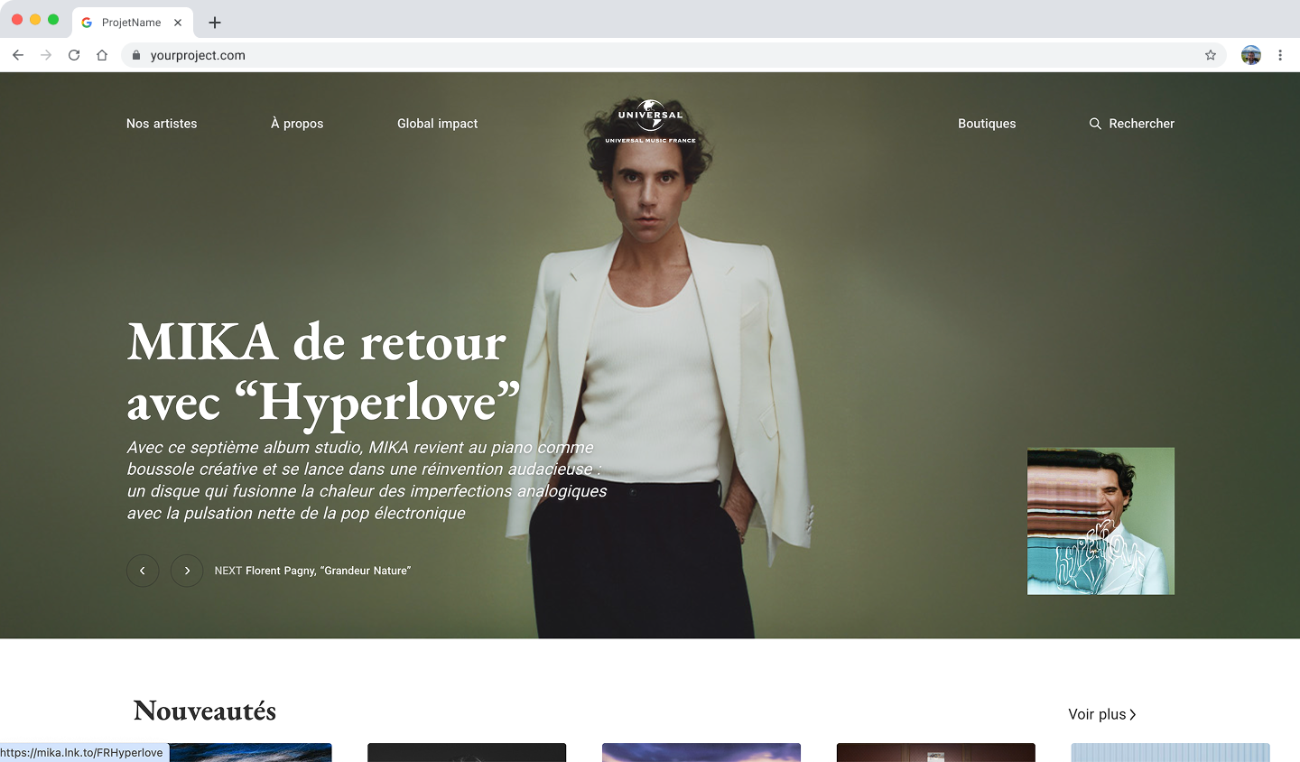 Maquette web Universal Music