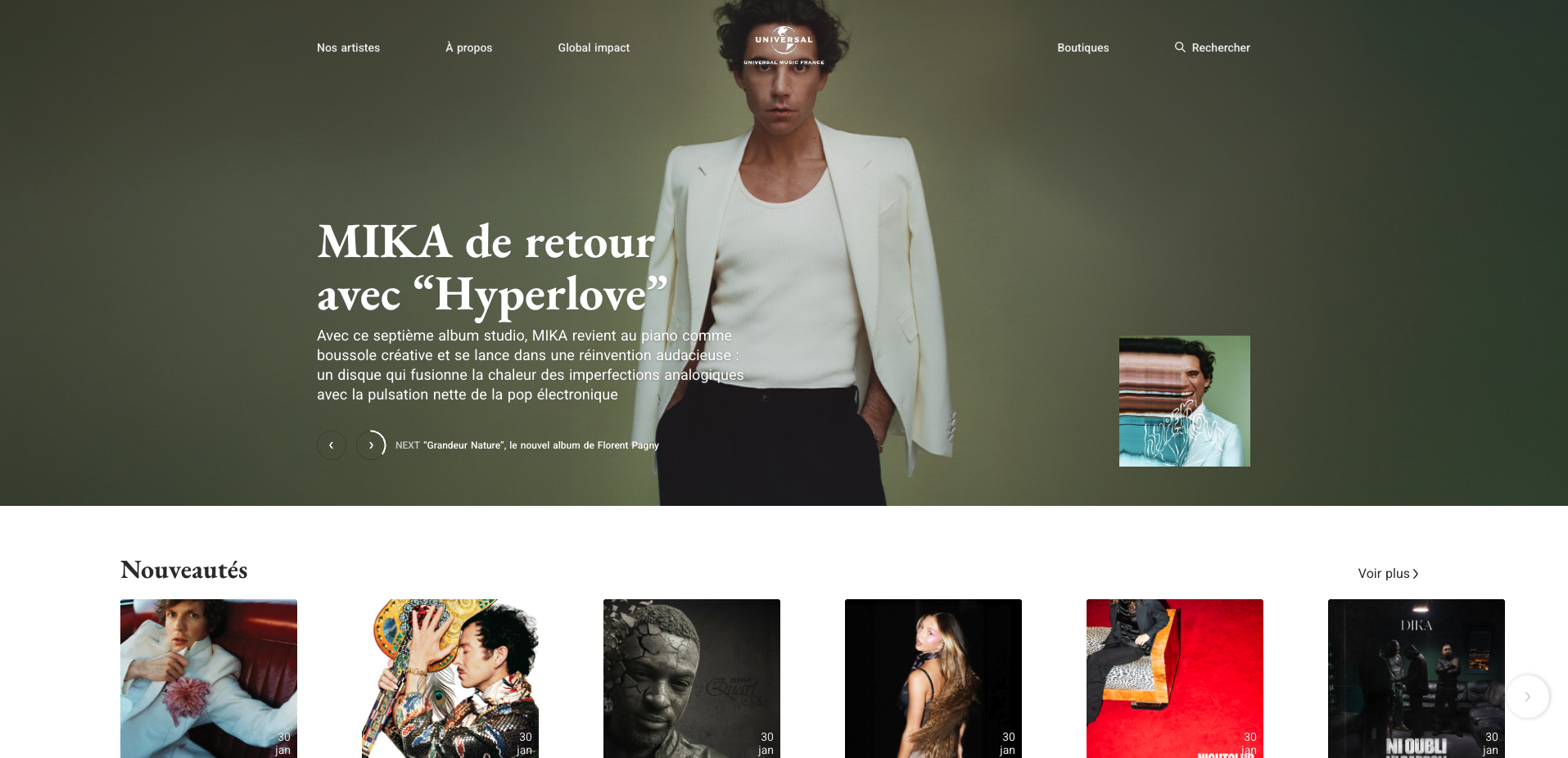 Maquette web Universal Music