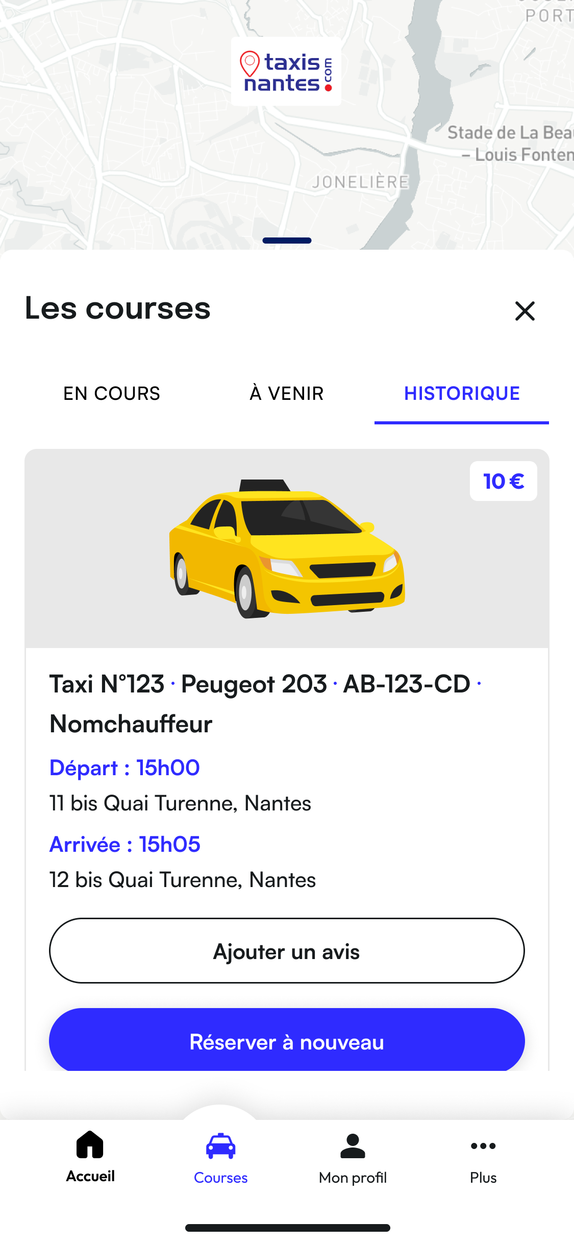 Maquette mobile Taxis Nantes