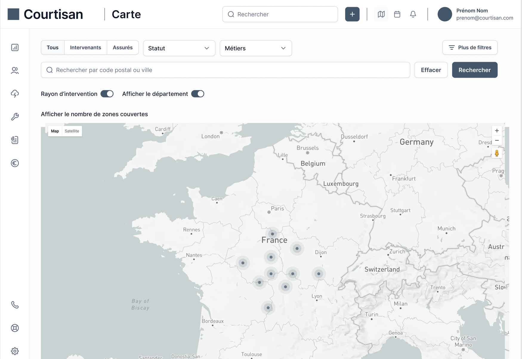 Maquette web Courtisan Network