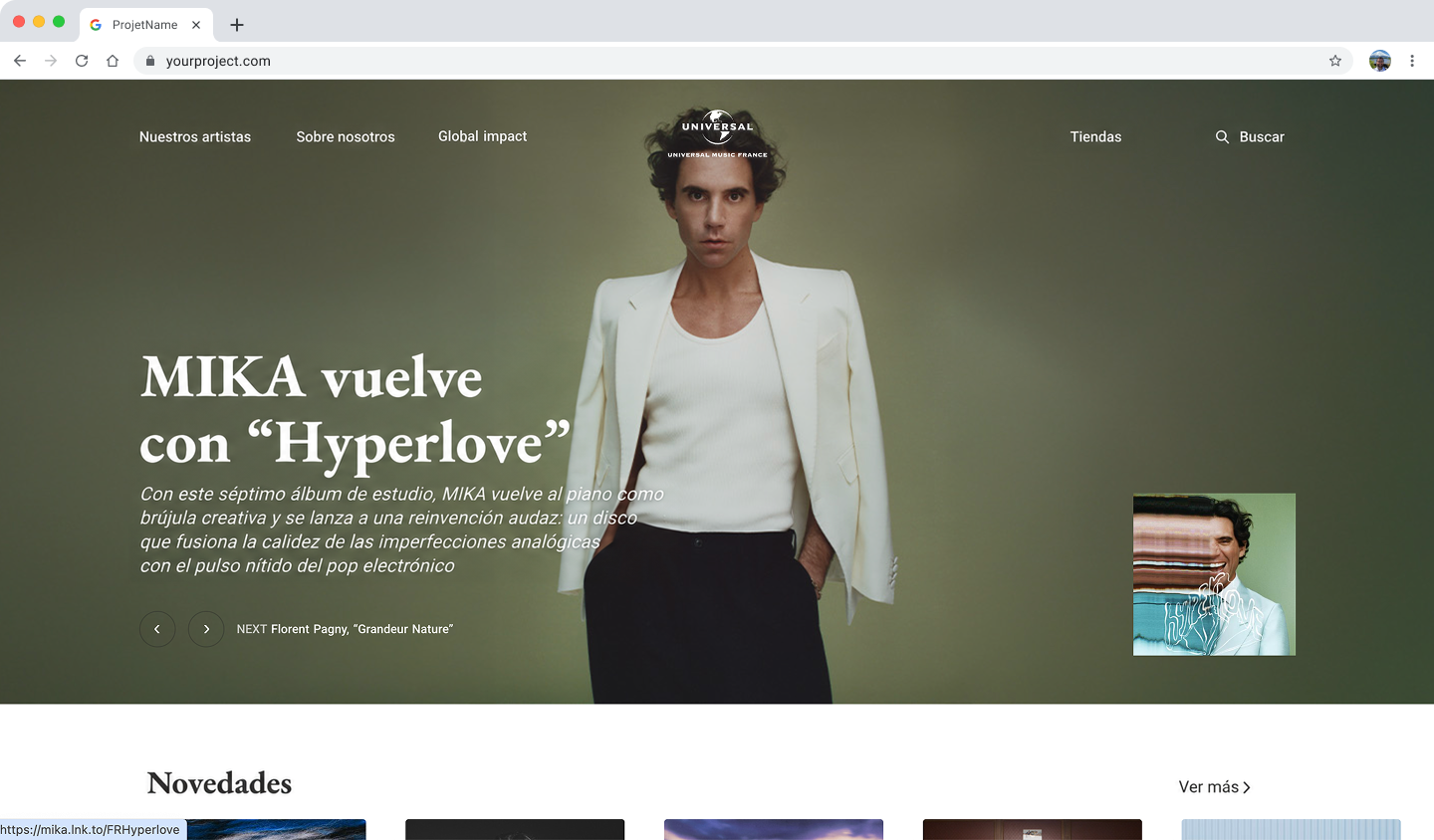 Maquette web Universal Music