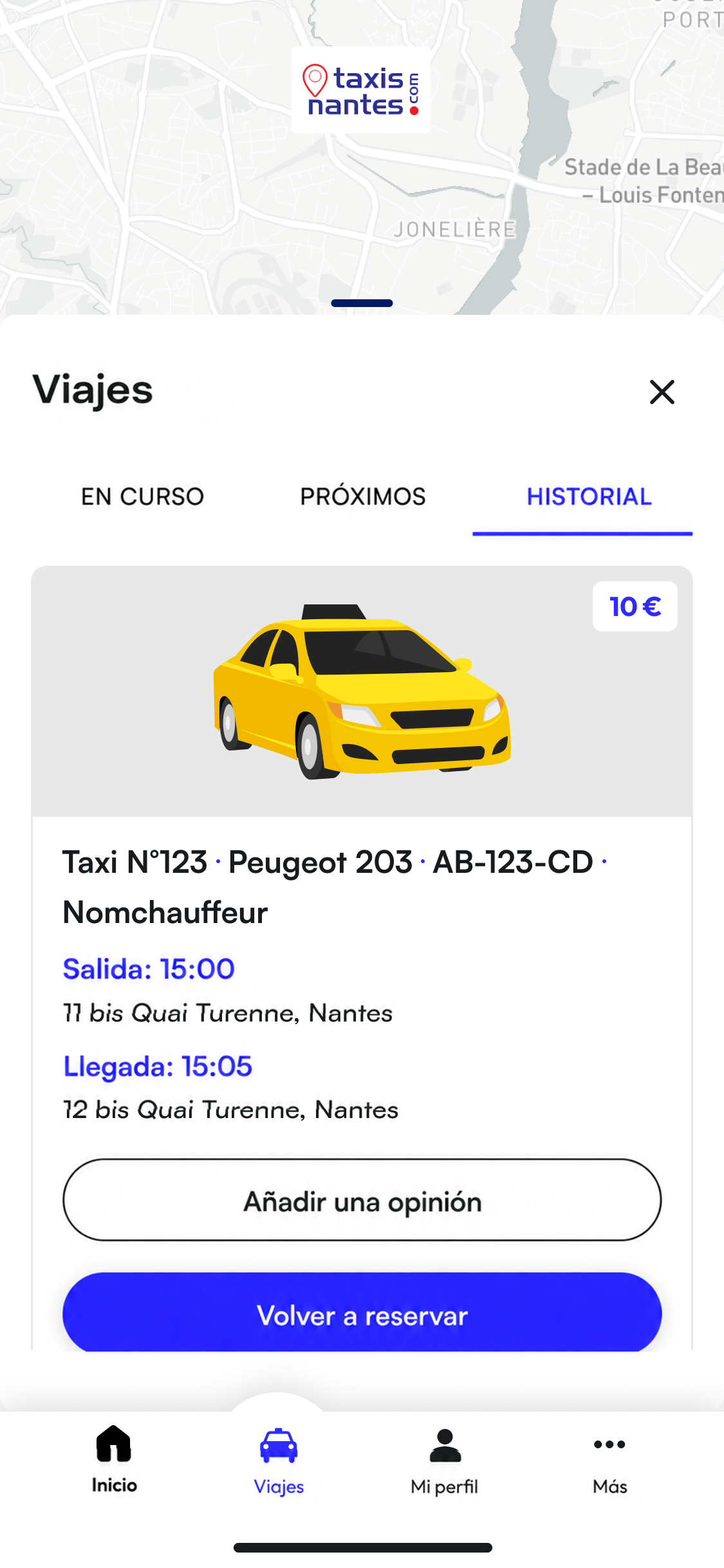 Maquette mobile Taxis Nantes
