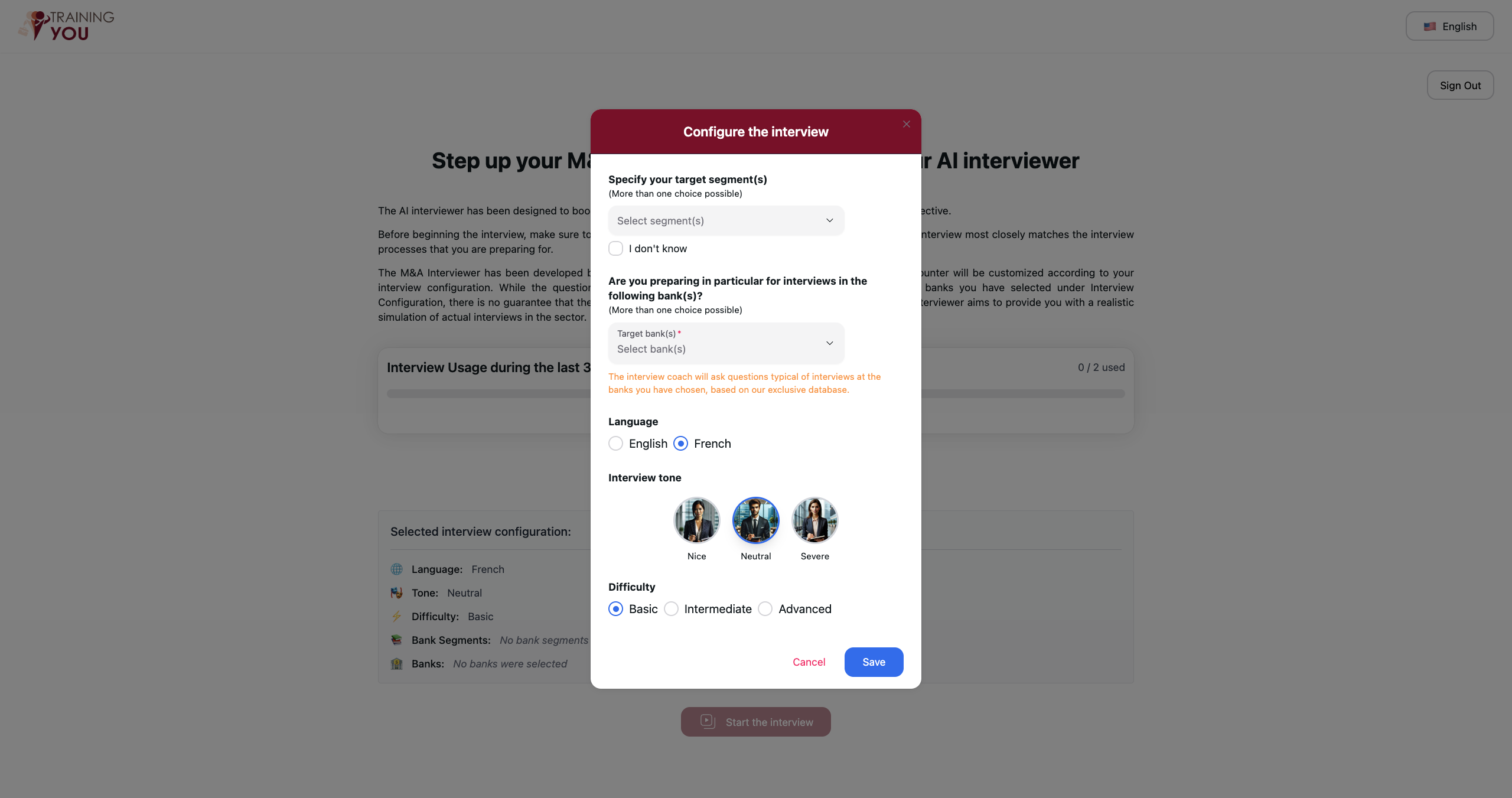 Maquette web Training-You