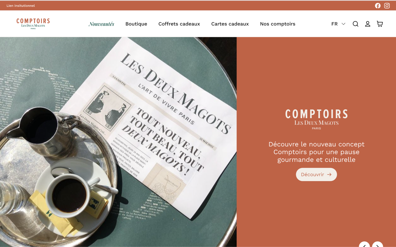 Maquette web Les Deux Magots