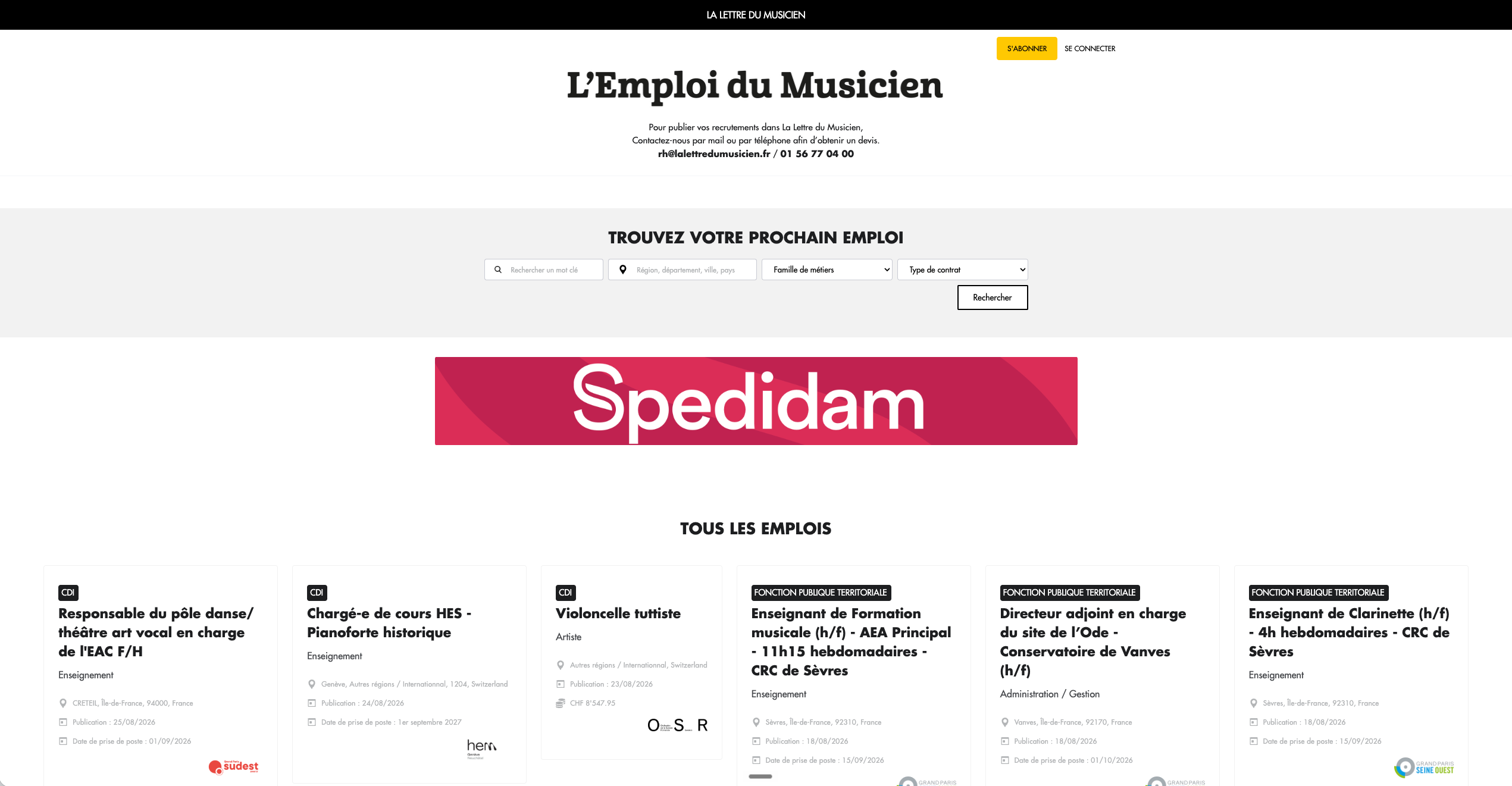Web design La Lettre du Musicien
