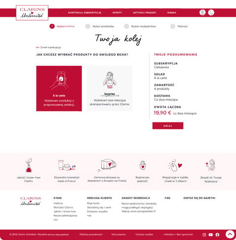 Maquette web Clarins Unlimited