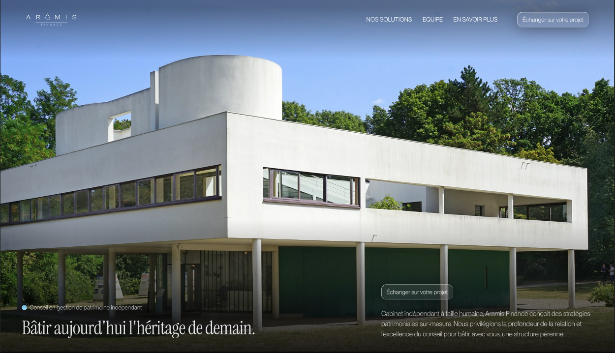 Maquette web Aramis Finance