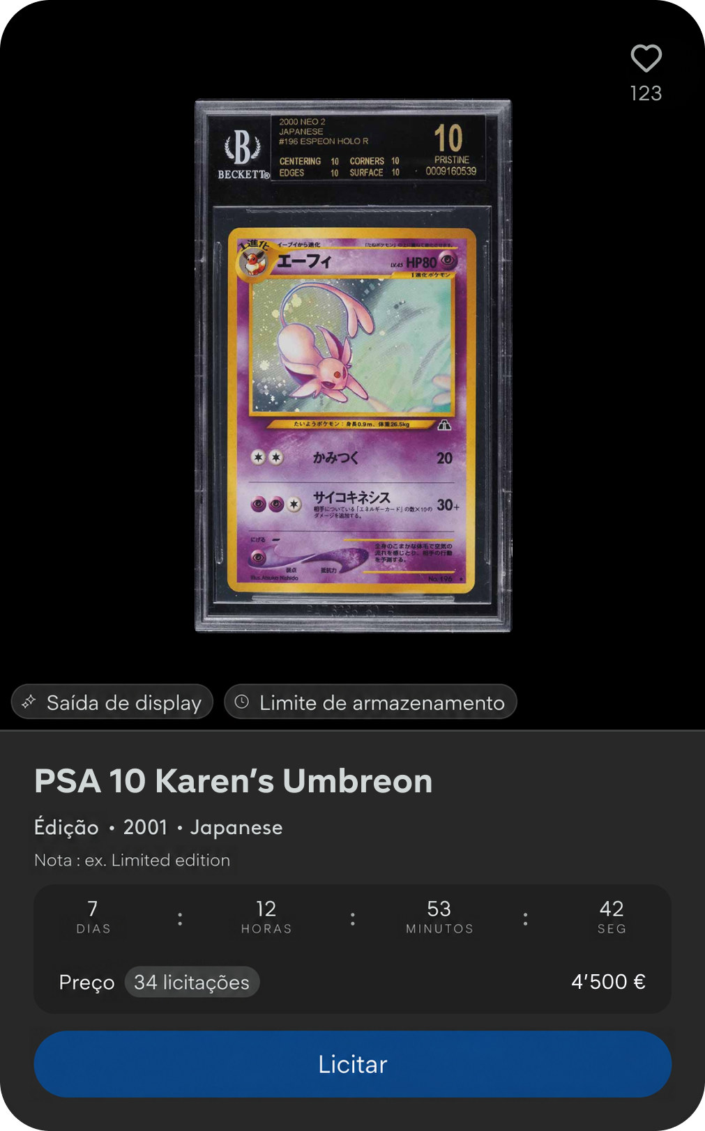 Maquette mobile Graded Card Center