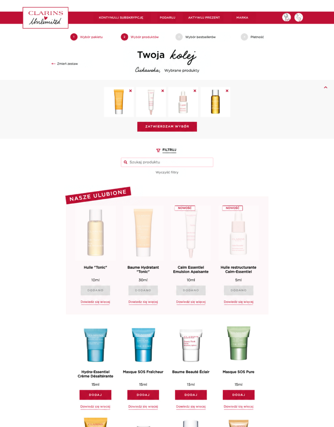 Maquette mobile Clarins Unlimited