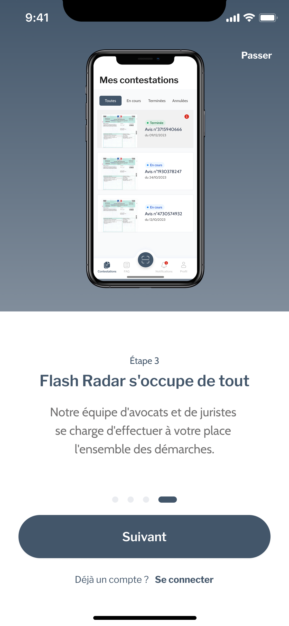 Maquette mobile Flash Radar