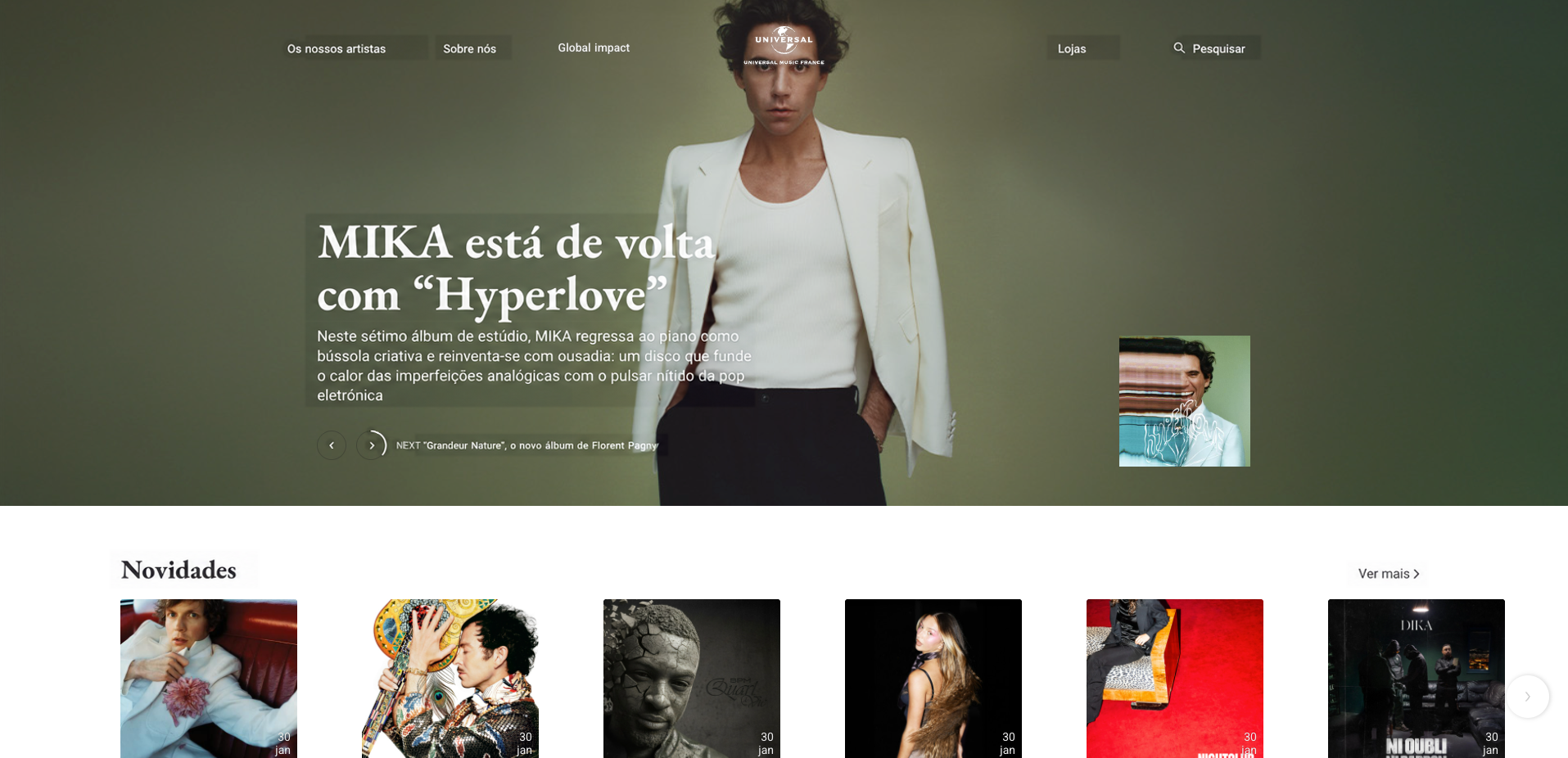 Maquette web Universal Music