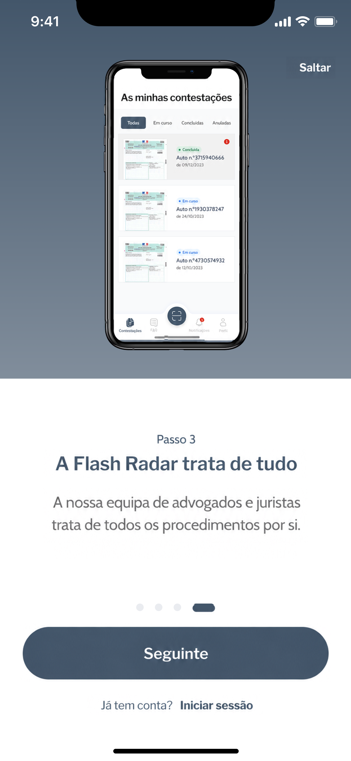 Maquette mobile Flash Radar