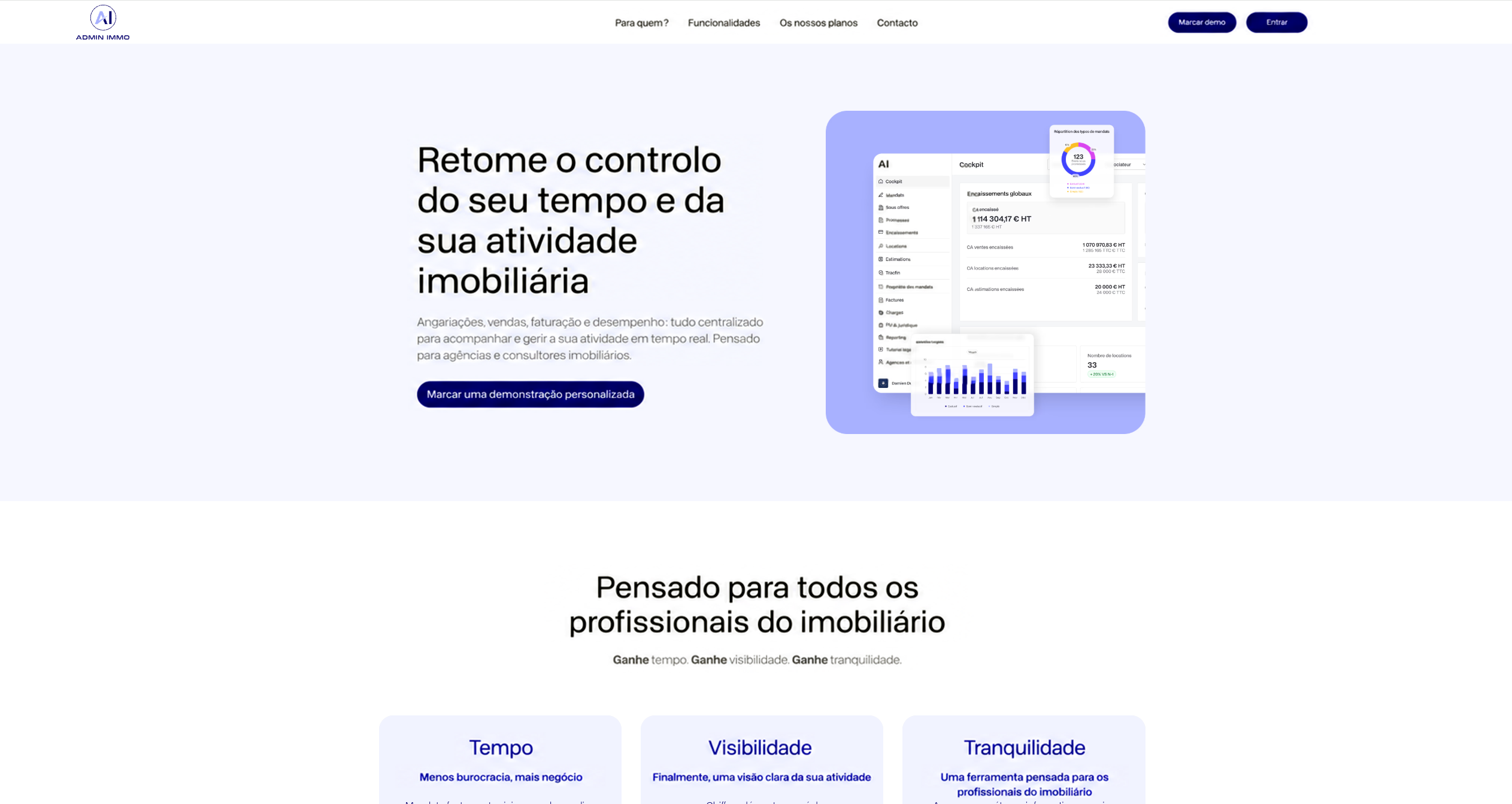 Maquette web Admin Immo