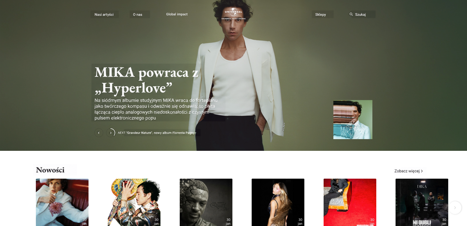 Maquette web Universal Music