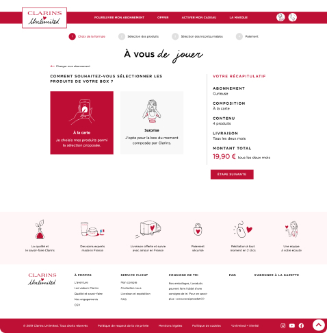 Maquette web Clarins Unlimited