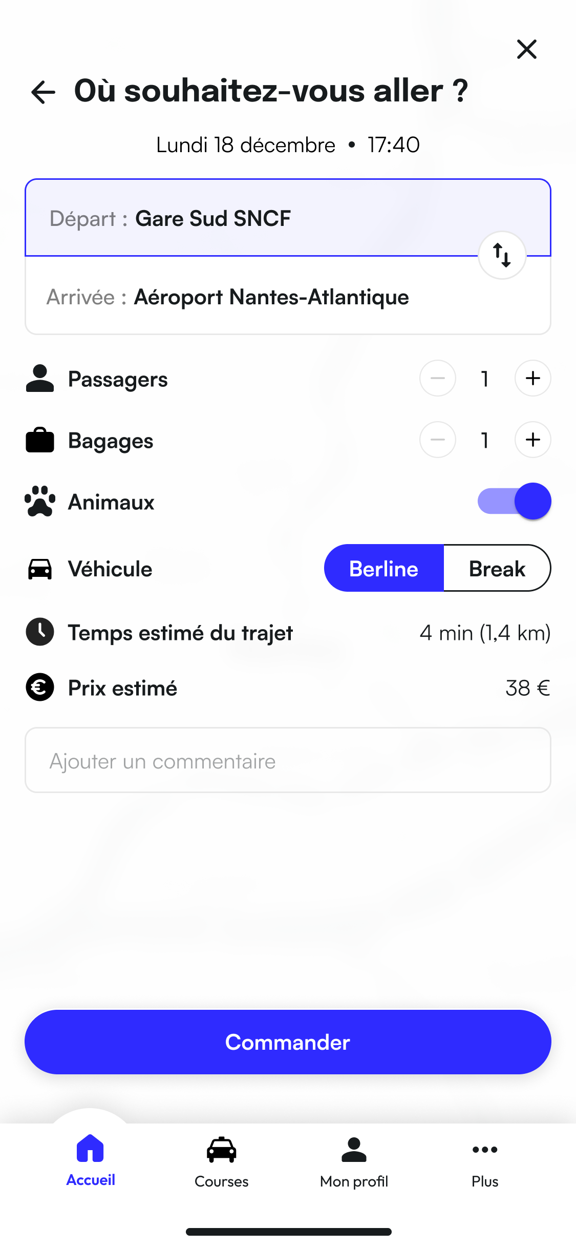 Maquette mobile Taxis Nantes