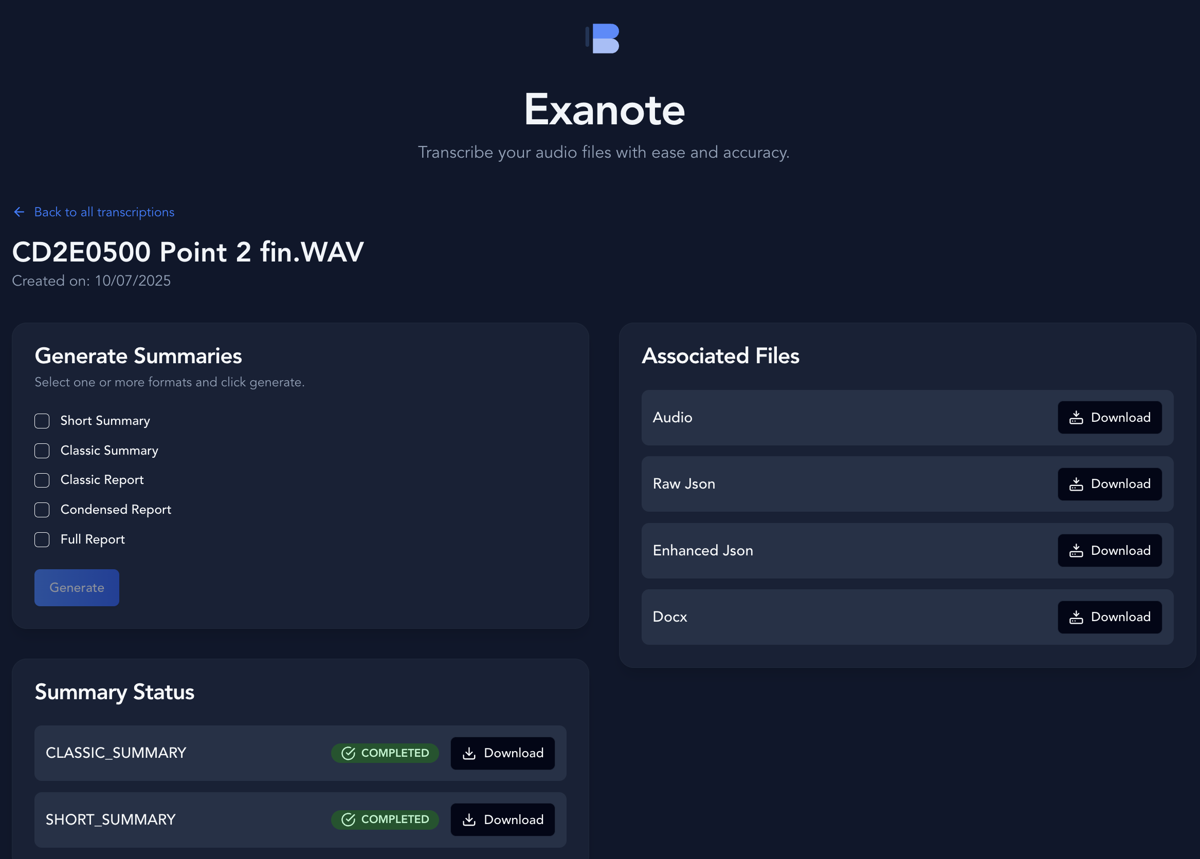 Maquette web Exanote