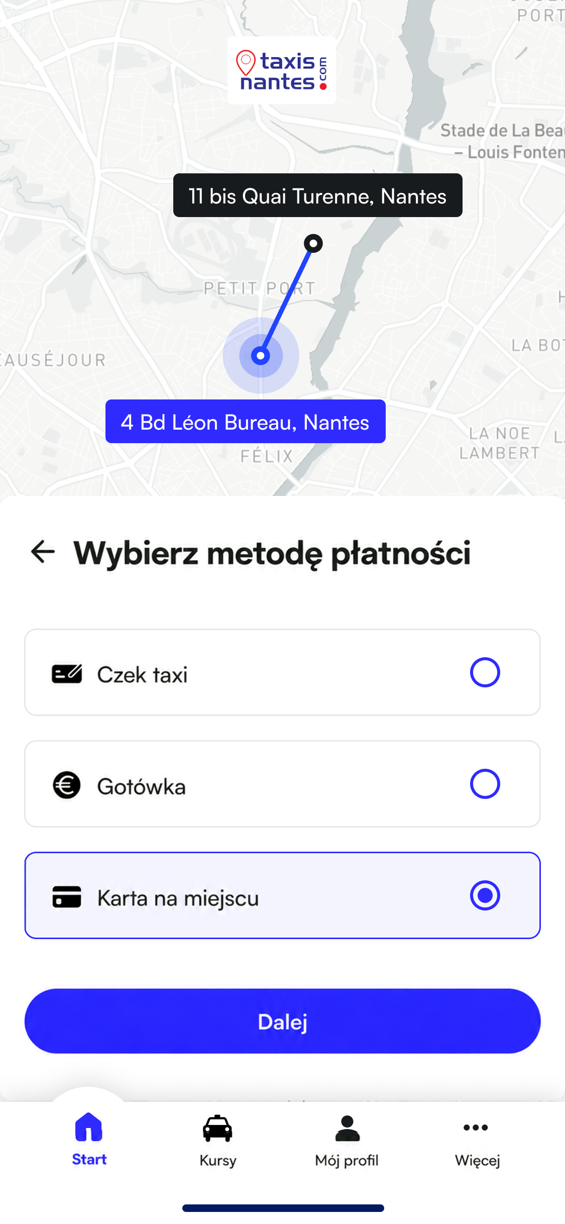 Maquette mobile Taxis Nantes
