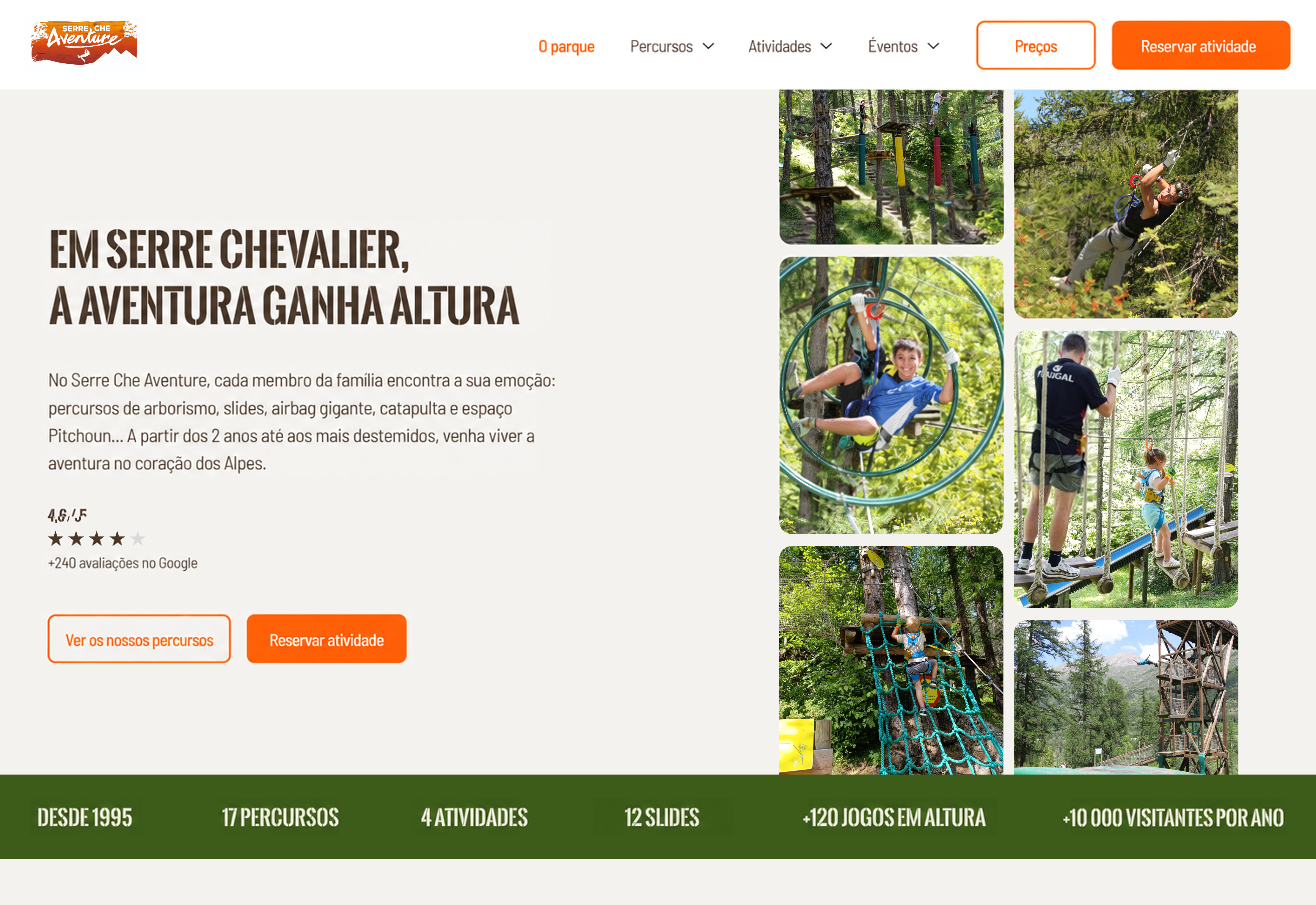 Maquette web Serre Che Aventure